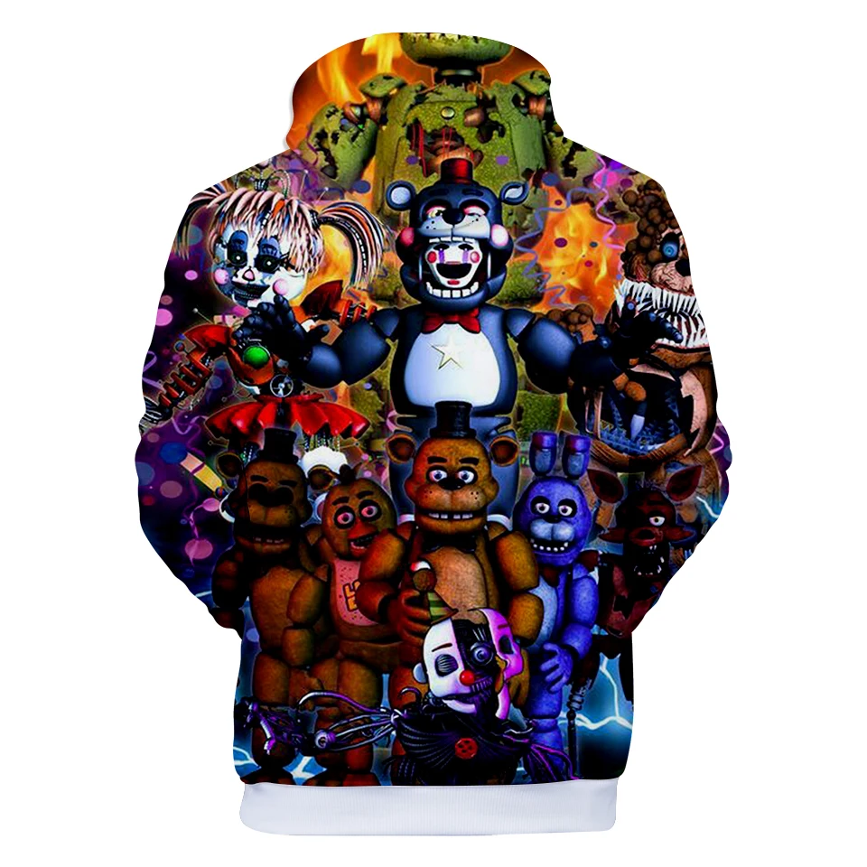 Fnaf/толстовки с 3d толстовки г. Новая толстовка с капюшоном для мальчиков FNAF верхняя одежда «пять ночей с Фредди», куртка, пальто Топы с рисунками Fnaf