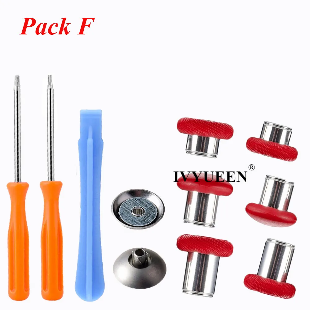 Pack F IVYUEEN металлические Dpads магнитные аналоговые пулевые кнопки Thumbsticks для XBox One X S Elite консоль с 4 веслами мод набор - Цвет: Pack F