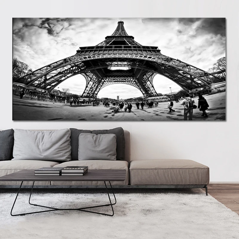 

Large Size New Angle Paris Tower Poster Print Modern Famous France Landscape Canvas Painting Wall art Pictures for Living Room