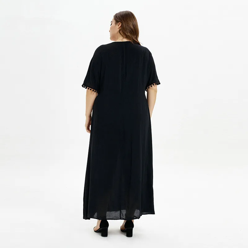 Летнее платье больших размеров L XXXL 2019 женские с коротким рукавом Свободные
