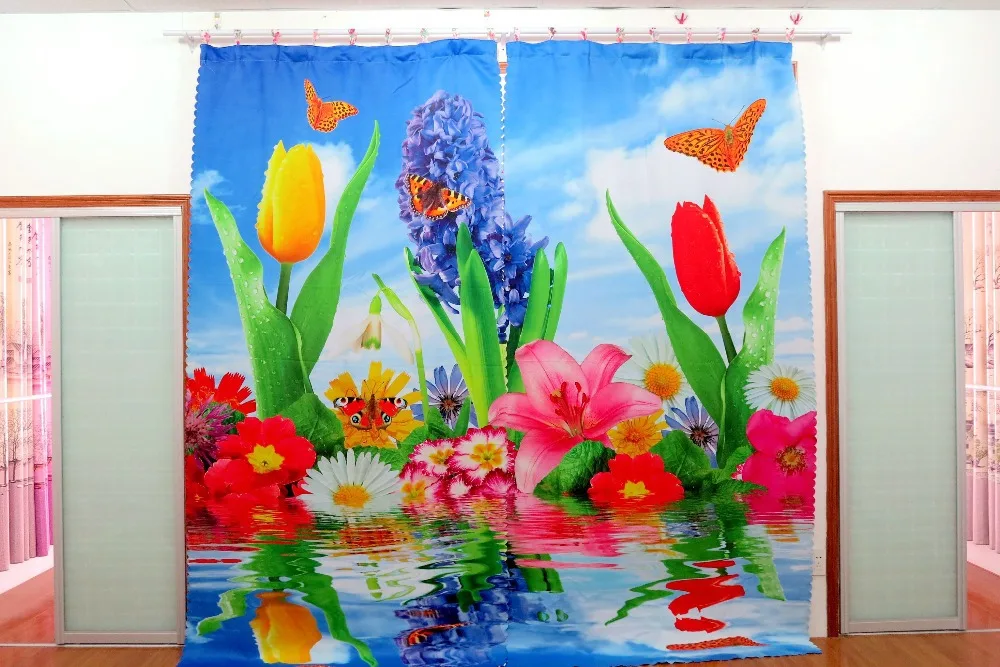 Фотостудия Бабочка Искусство в цветах гиацинт Подсолнух 3d ткань занавески для