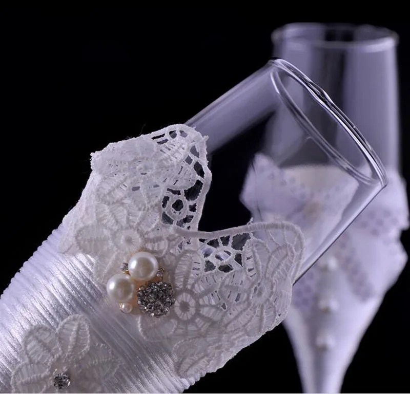 Креативные подарки для невесты и жениха Набор стаканов вина цвета шампанского