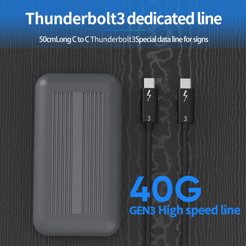 Verkaufen PCIe Thunderbolt 3 M.2 NVME Gehäuse Ssd Box Thunderbolt Fall NVME Mit Thunderbolt 3 TYPE-C ZU TYP C 3,1 Kabel USB3.1 PCIE