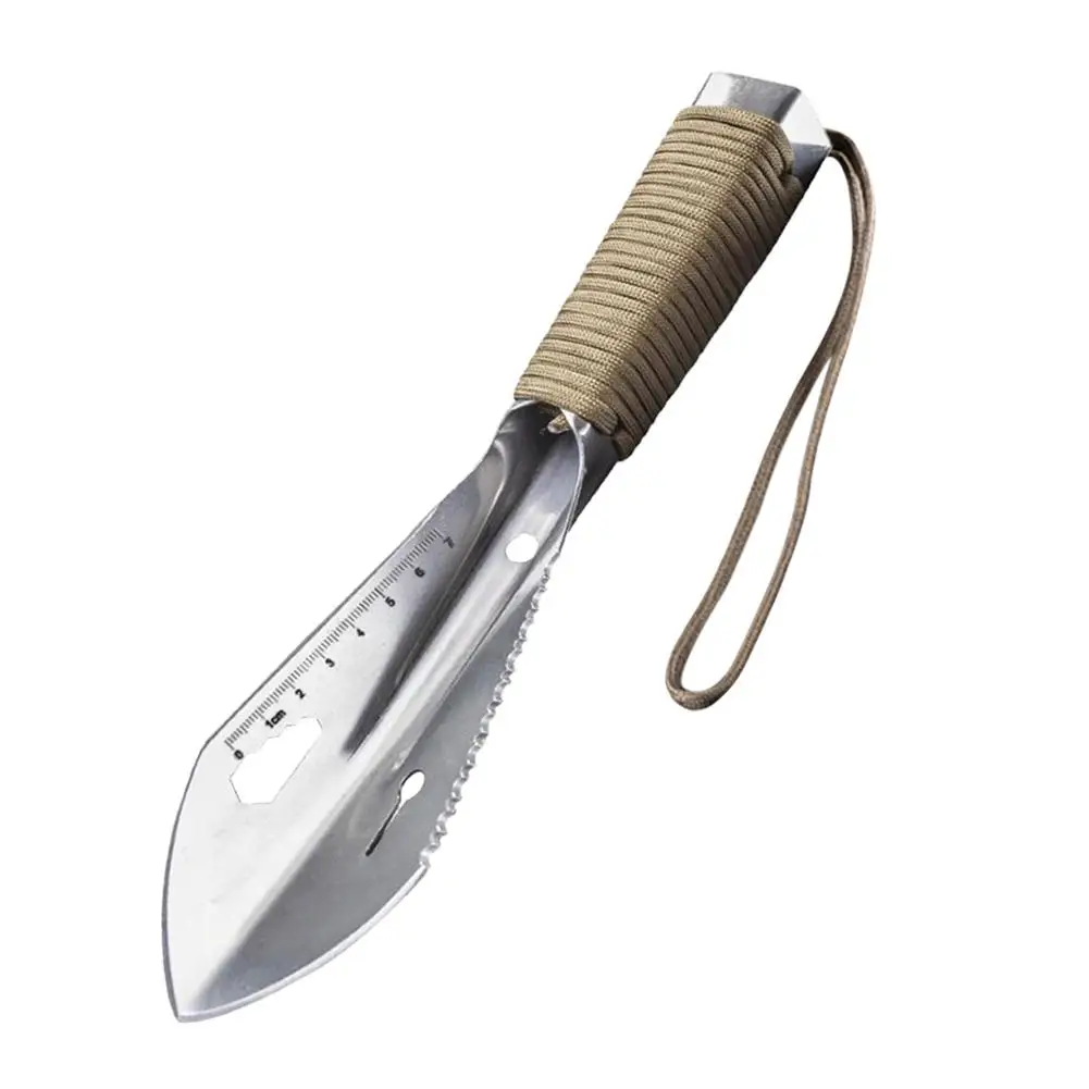 Silver Многофункциональная наружная лопата, портативная, маленькая, ручная, армейская лопата, инженерная, для копания, диких овощей, садовый инструмент для цветов - Color: Silver