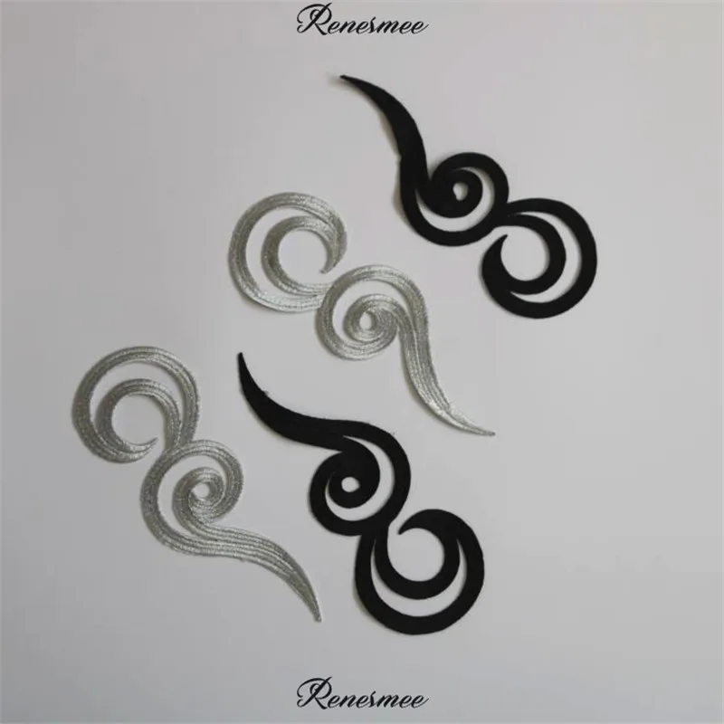 1 пара серебристые и черные наклейки на одежду|Заплатки| |