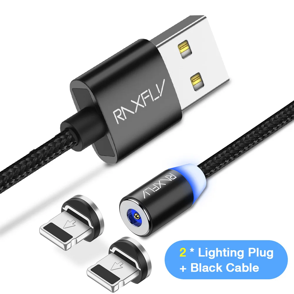 Two Plug One Cable Raxfly 2in1 Магнитный кабель Type C Micro USB магнит Зарядное устройство для iPhone X XS Max samsung S9 Xiaomi Магнитная Зарядное устройство кабель кабель usb type c - Цвет: Two Plug One Cable