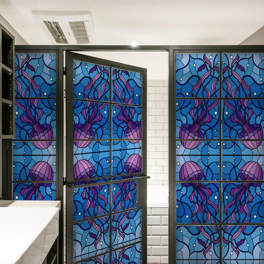 Static window sticker Glass Film Sticker privacy Home Decor decorative stained glass film 45/90x200cm17.7/35.4x78.7in | Дом и сад