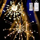 Рождественский светодиодный светильник в виде фейерверка, гирлянды Нового года, волшебный светильник в виде звезды с аккумуляторной струной для уличного декора