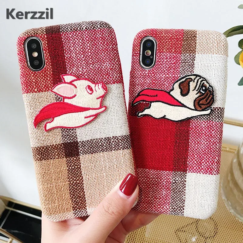 Милые чехлы для телефонов Kerzzil с изображением летучей свиньи собаки iphone X Xs Max XR