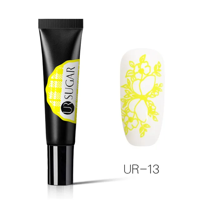 UR-13 Ur Sugar, 8 мл, Цветной Гель-лак для ногтей, тиснение, летняя печать с блеском, гель для рисования, впитывается, УФ Гель-лак для дизайна ногтей, шаблон - Цвет: UR-13