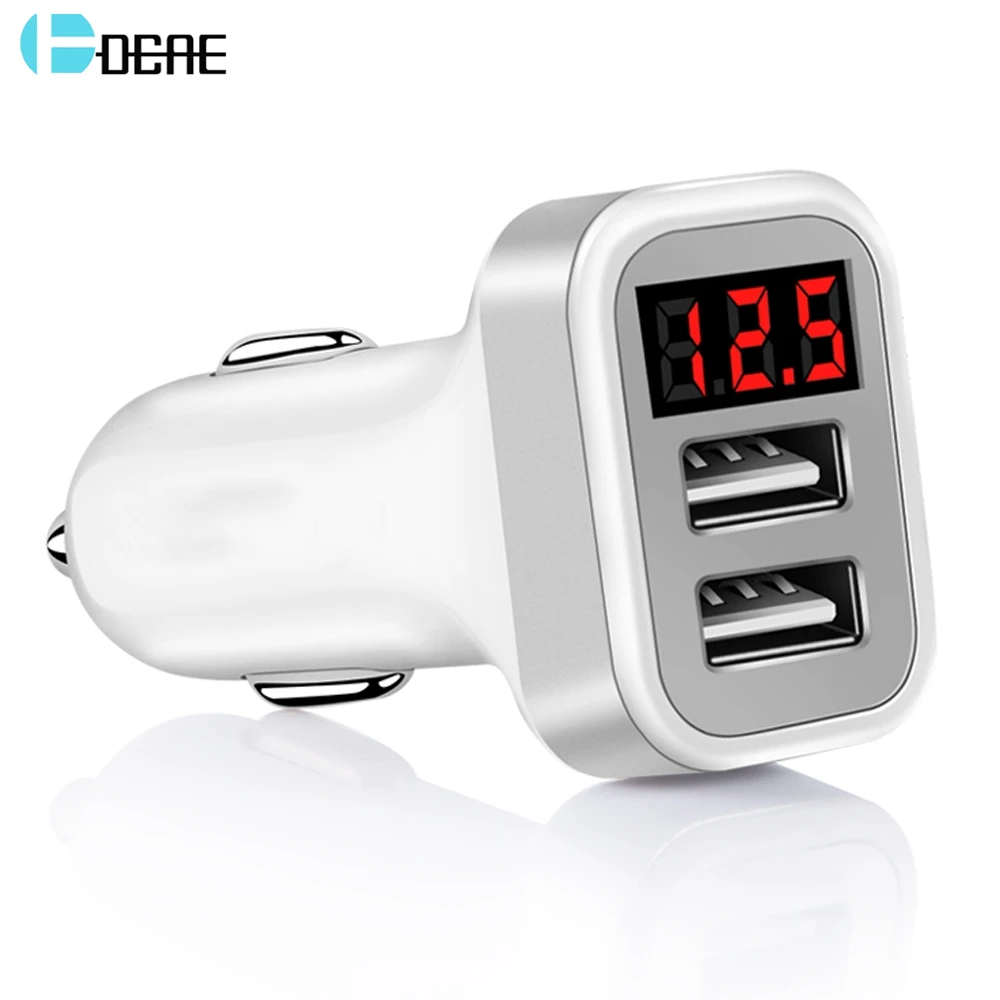 Автомобильное зарядное устройство DCAE с двумя USB портами мобильный телефон