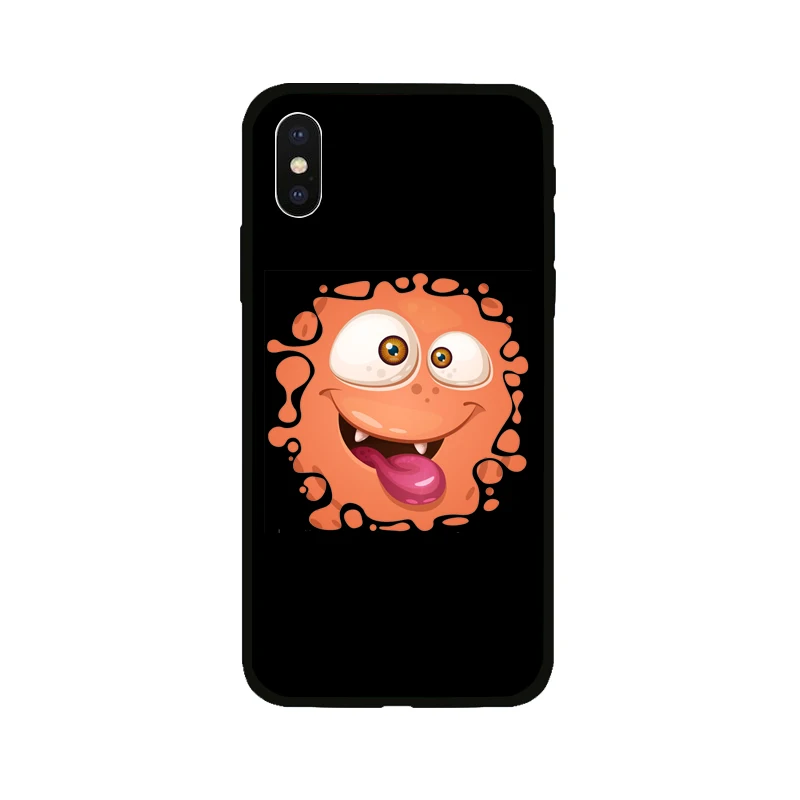 Черный мягкий чехол из ТПУ для Apple iPhone 7 8 Plus X Xs Max XR 5s 5 SE 6 6s смайлик телефона с