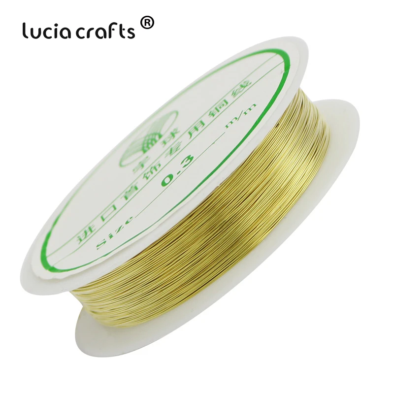 Lucia crafts 0,3/0,4/0,5/0,8 мм серебристого цвета Бисер провода металлическое ремесло шнур из бисера ручной планшет 1 рулон/уп I0204 - Цвет: Gold 0.3mm
