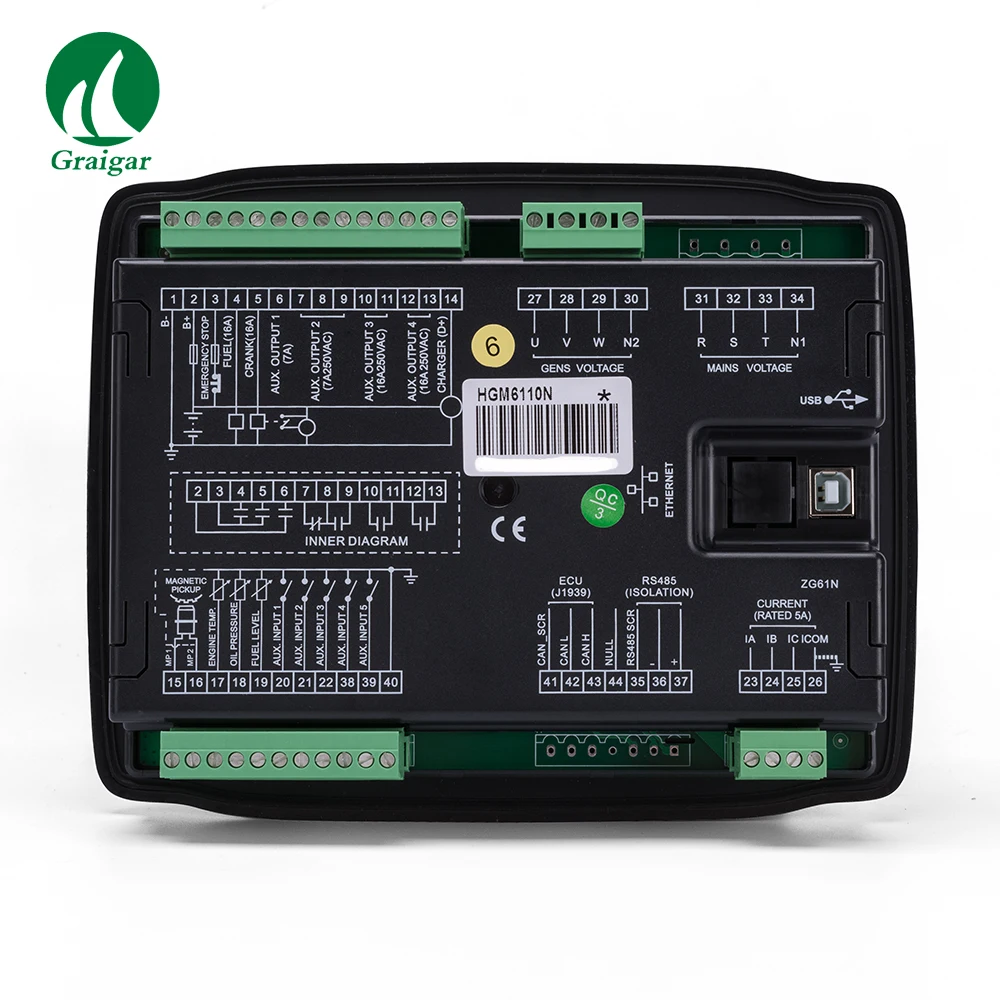 Автоматический контроллер SmartGen HGM6110N с контроллером генератора интерфейса USB |