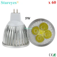 Free shipping 60 pcs Dimmable MR16 5W ACDC 12V High Power LED Spotlight Downlight Lamp droplight bulb LED light lighting