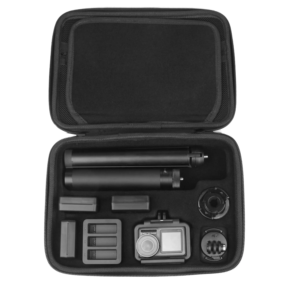 

Portable PU waterproof box carrying case for DJI OSMO ACTION Camera storage case with mesh space zipper bag travel accessories