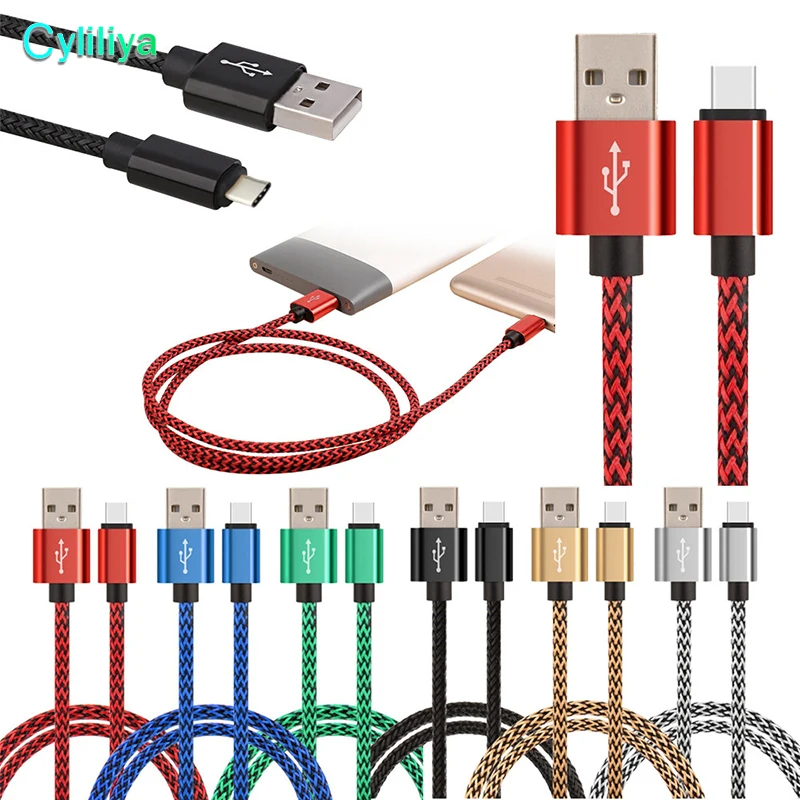 300 шт. Плетеный текстильный кабель Micro USB 1 м 3 фута 2 для зарядки сотовых телефонов