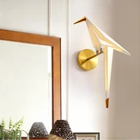 thousand paper crane creative simple american nordic modern individual origami bird wall lamp bedside dinner living room lamp