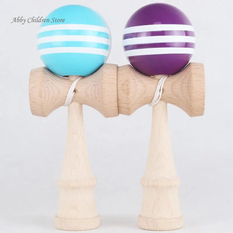 18.5 см Полосатый Kendama красочная роспись Развивающие деревянные Игрушечные