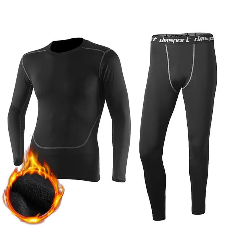 AZ-S005 Fleece set 2 Aismz, термобелье для мужчин, мужская термо одежда, кальсоны, наборы, Термо Колготки, зимнее длинное компрессионное нижнее белье, быстросохнущее - Цвет: AZ-S005 Fleece set 2