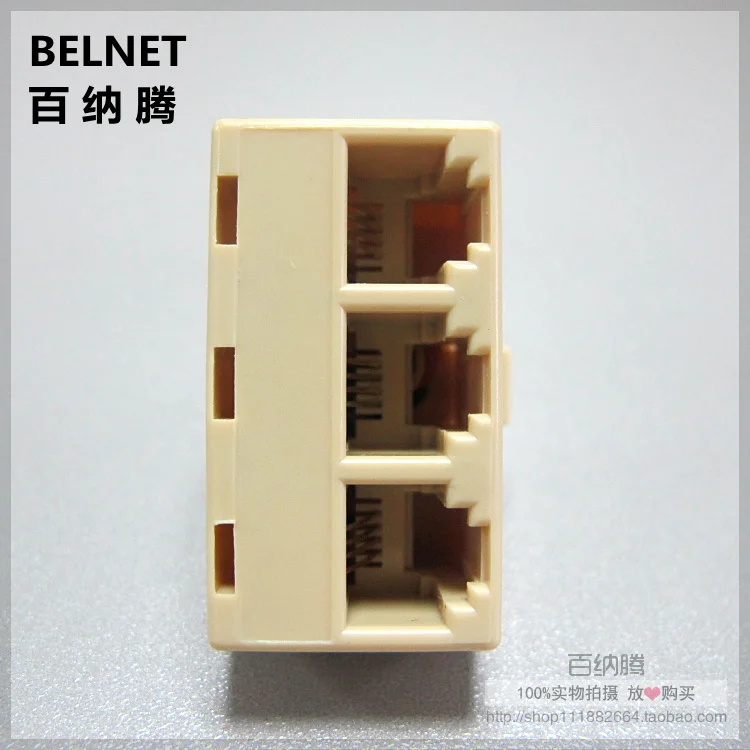 6P4C RJ11 телефон Splitter один в трех выходных 4 через голову цифровой телефонный