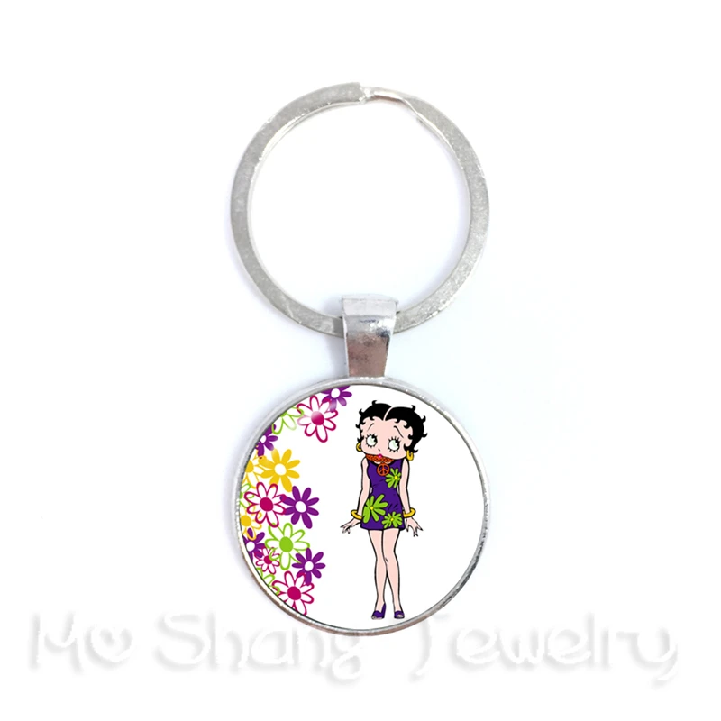 1 2018New Сексуальная Betty Boop серия стекло, кабошон брелок ручной работы пряжка для рюкзака подарок Ior Friend - Цвет: 1