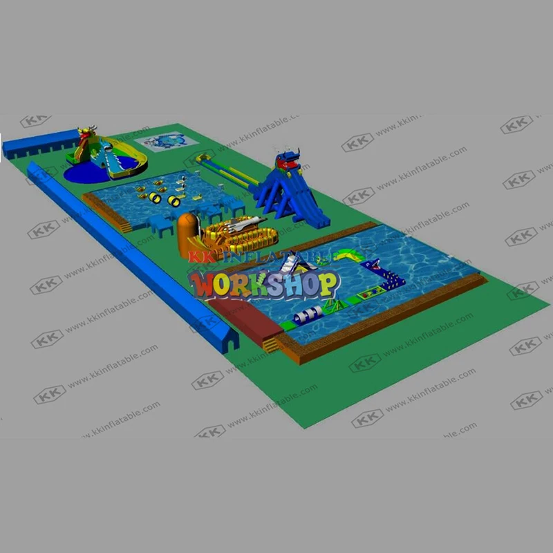 Популярный гигантский надувной аквапарк надувные водные игрушки парк