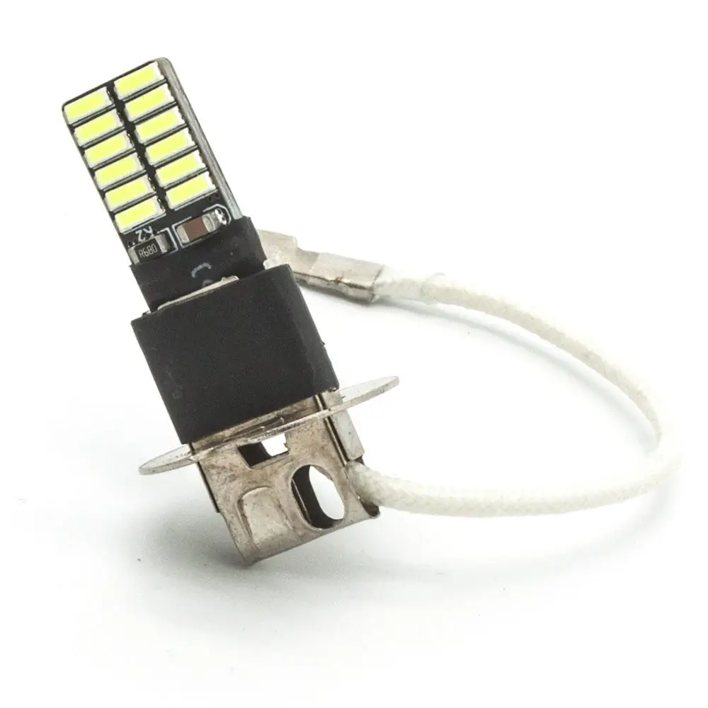 1 шт. H3 PK22S 24 4014 автомобисветодиодный светодиодная SMD DC 12 В белая