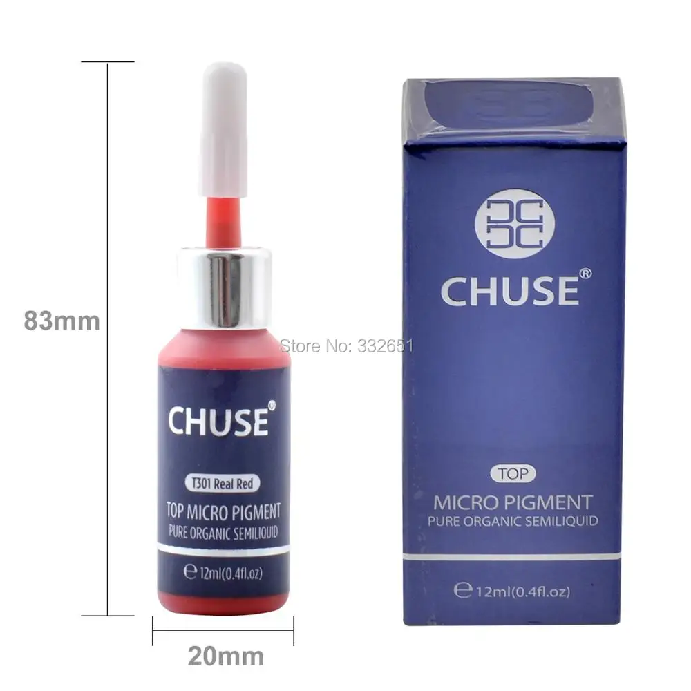 CHUSE Microblading Микро Пигмент Перманентный макияж татуировки чернила T301 косметический цвет прошел SGS, RoHs дерматест 12 мл(0.4fl.oz