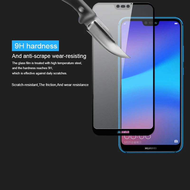 Закаленное стекло HUKU 9H с полным покрытием для Huawei P20 Pro Lite Защита экрана