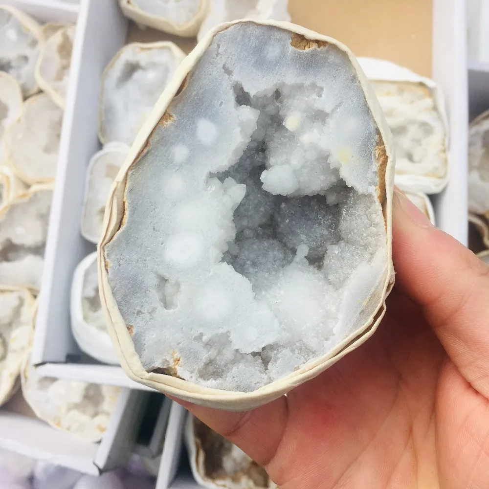 1 шт. Прямая поставка белый кристалл druzy драгоценный камень geode медитация рейки