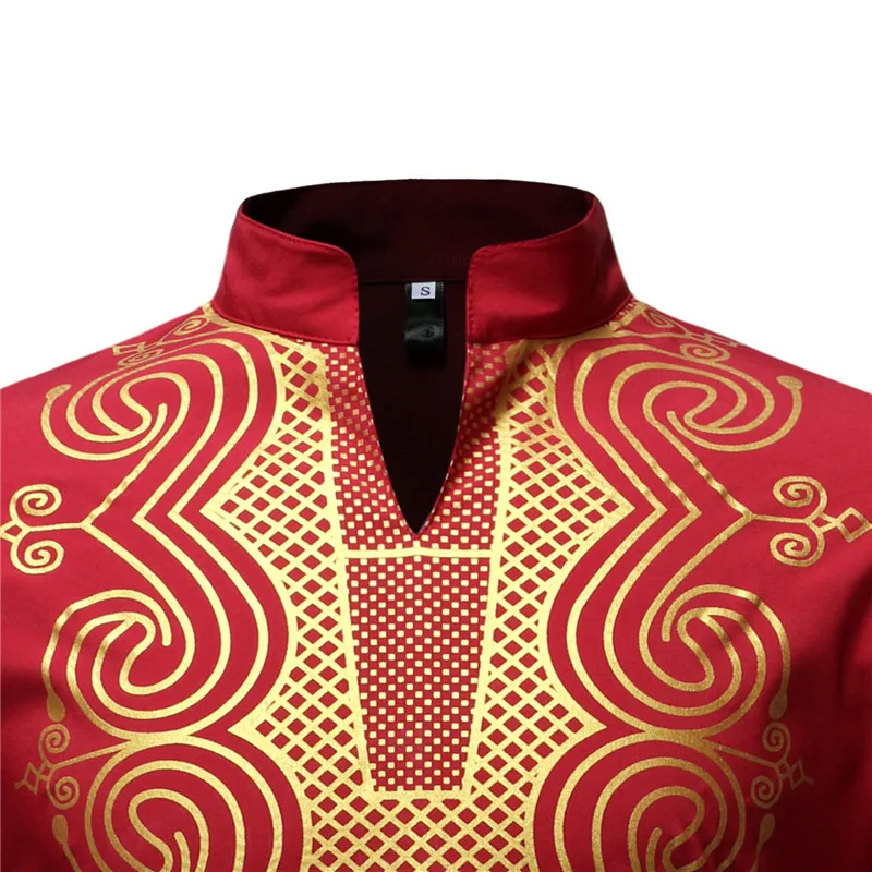 Красная африканская ткань в африканском стиле платье с принтом рубашка мужчин