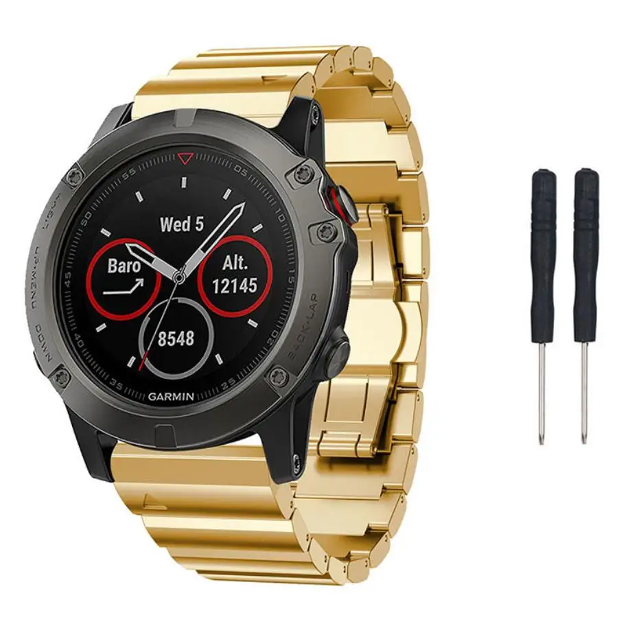 KINGBEIKE бизнес 26 мм ширина ремешок для Garmin Fenix 5X/3/3HR из нержавеющей стали наручный