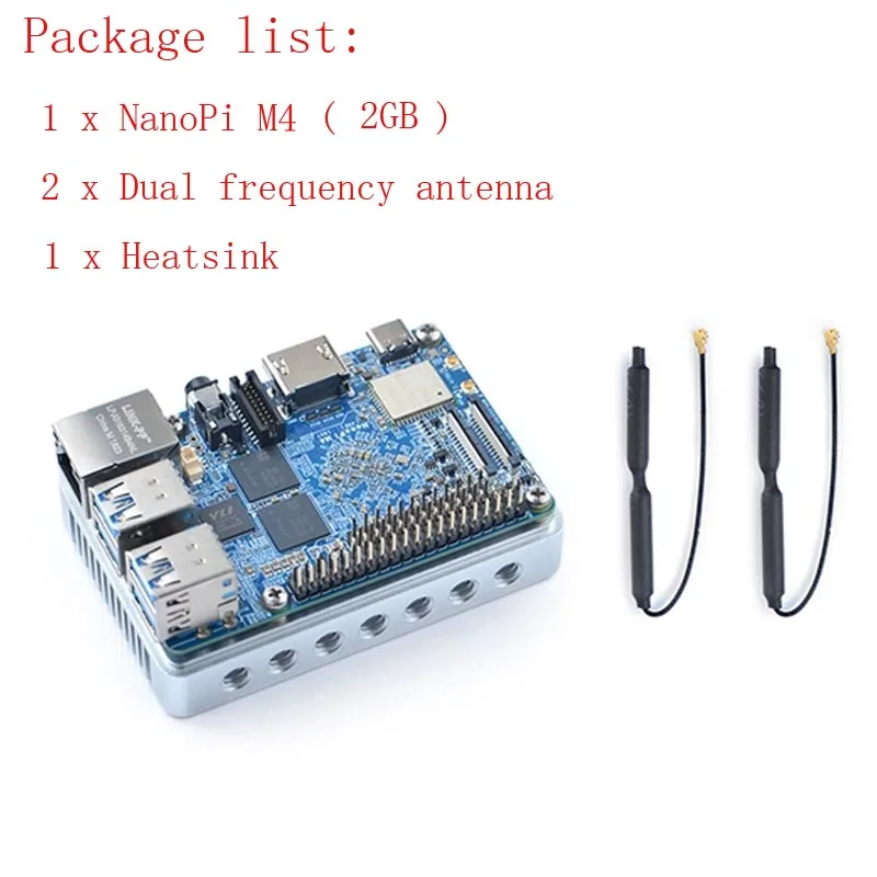 Kit C NanoPi M4 2 ГБ/4 ГБ DDR3 Rockchip RK3399 SoC 2,4G и 5G двухдиапазонный WiFi, Поддержка Android 8,1 Ubuntu, AI и глубокого обучения - Цвет: Kit C