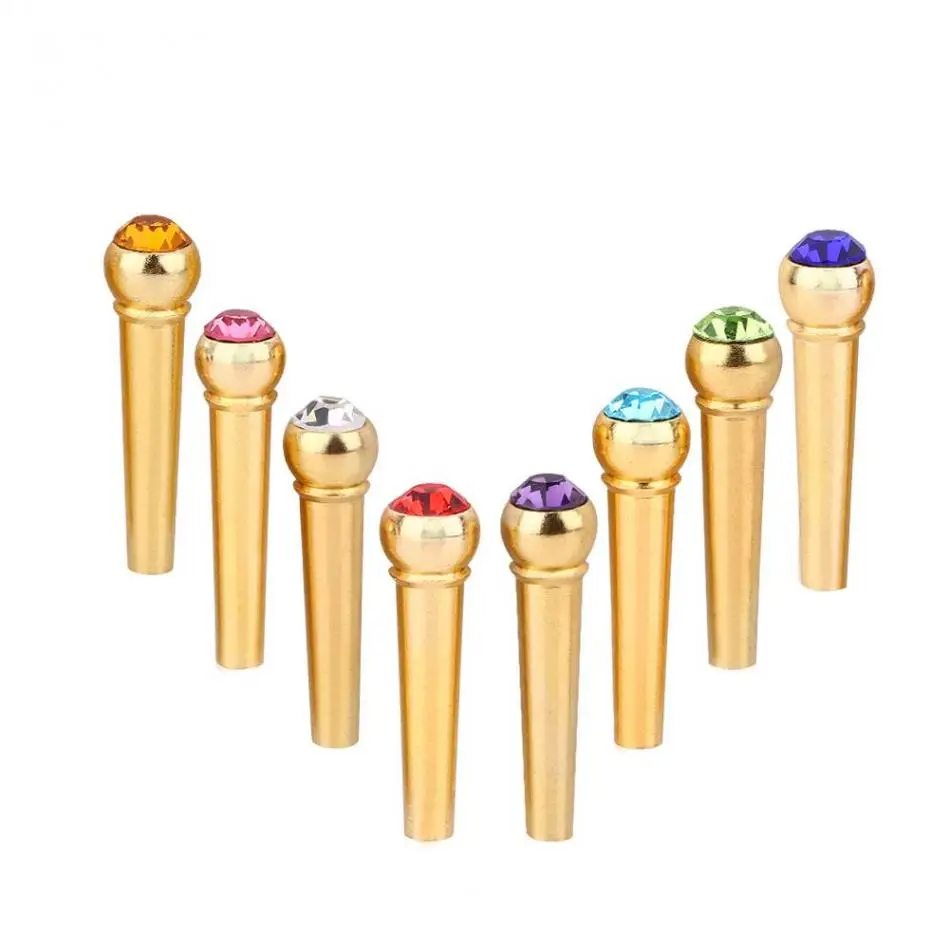 6 шт Гитара для порожка латунь гитары шпильки с украшением в виде кристаллов