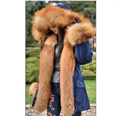 CKMORLS Новое натуральное меховое пальто с меховым воротником, женские зимние куртки, Толстая теплая парка, пальто на заказ размера плюс, меховая куртка - Цвет: style13
