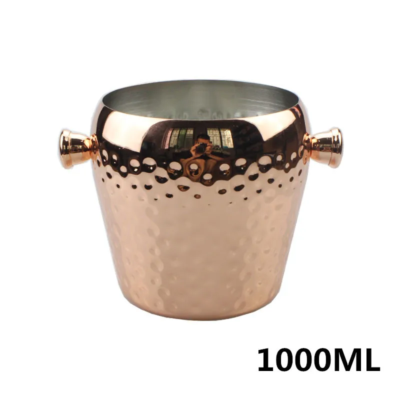 1000ml Москвой мул розовый, золотистый, медный набор коктейльных стеклянное ведерко для льда Западный Пищевой сок, напиток чашка 304 из нержавеющей стали кофейная металлическая кружка - Цвет: 1000ml