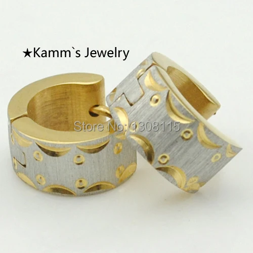 Рождественская Акция! Серьги кольца Золотые серьги из нержавеющей стали мужские