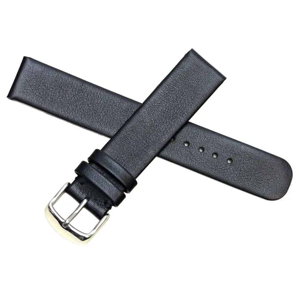 Pesno Genuine Leather Watch Band Black Watch Strap 12 16 18 20 24mm Suitable For Rado Esenza Belt Bracelet for Men and Women