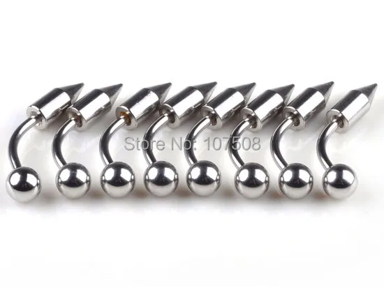 

Wholesale 5pcs Spikes Ball 316L Stainless Steel Curved Eyebrow Bar Rings