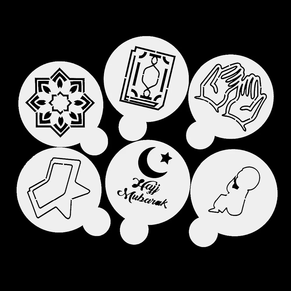 6 шт./компл. Рамадан HAJJ пластиковые формы для выпечки DIY eid mubarak форма для выпечки формы помадка шаблон украшения торта инструменты