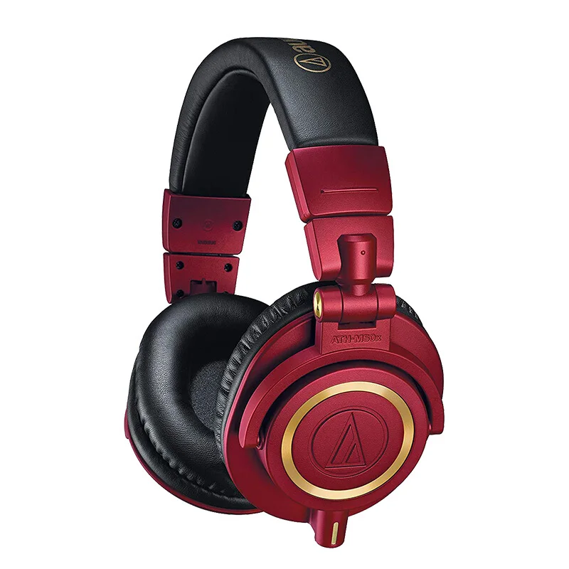 red Оригинальные Audio-Technica ATH-M50x, профессиональные мониторные наушники, закрытые сзади, динамические Накладные Наушники Hi-Fi, складные наушники G - Цвет: red