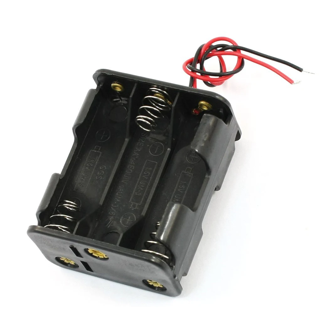 

15 см провод двухслойный черный пластик 6x1,5 V корпус-держатель для батарей аа