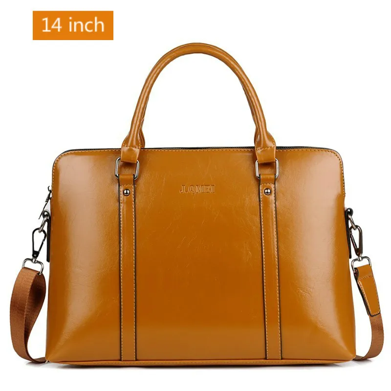 brown-14 inch Высококачественные женские деловые портфели для ноутбука, Сумки из искусственной кожи, женские сумки 1" 15,6 дюймов, портативные Офисные сумки для ноутбука - Цвет: brown-14 inch