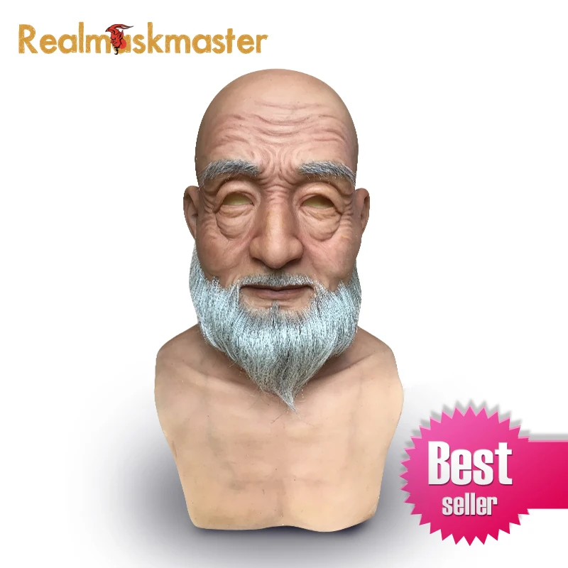 Realmaskmaster Реалистичная силиконовая маска старика для Хэллоуина Мужская