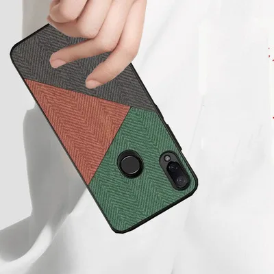 Для xiaomi redmi note 7 Чехол Мягкий ТПУ Край + твердая ткань текстура модный защитный