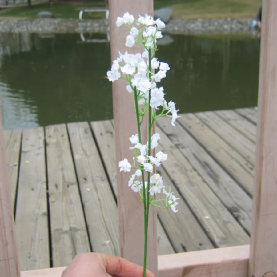 White 3 шт./лот, для дня рождения ребенка, вечеринка, дыхание/Гипсофила, свадебное украшение, белый шелк, настоящее прикосновение, искусственные цветы для домашнего декора, A12050 - Цвет: White