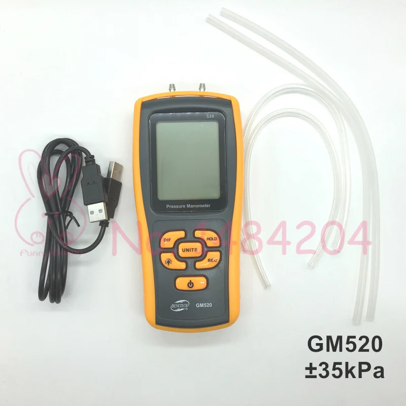 Цифровой манометр GM520 +/ 35 кПа портативный Дифференциальный Манометр USB хранение