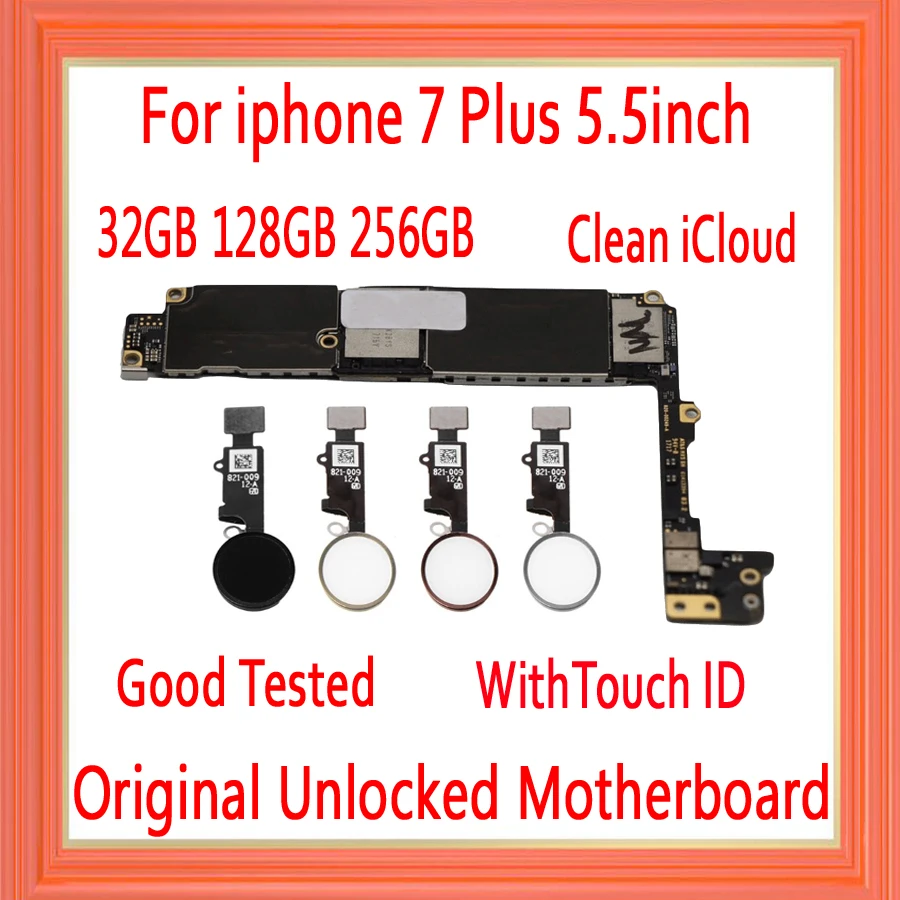 32 ГБ/128 ГБ/256 ГБ для Apple iphone 7 Plus материнская плата с сенсорным ID/без Touch ID, разблокирован для iphone 7 P материнская плата