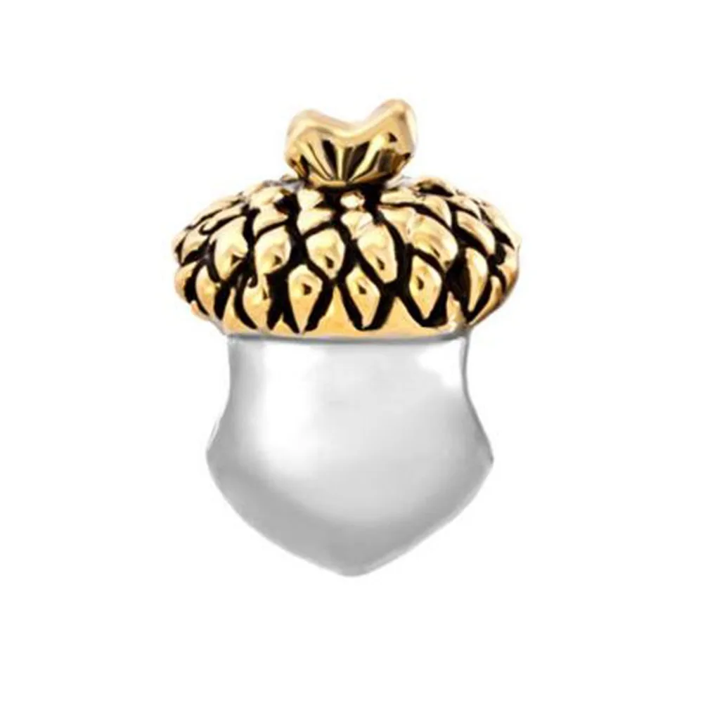 Шарм браслет Pandora в виде золотых листьев и фруктов|fit pandora bracelet|fit pandoraeuropean beads |
